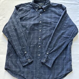 Ralph Lauren Shirt Mens XXL Blue Plaid Blake Cotton Long Sleeve Casual Pony